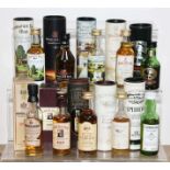 10x boxed scotch whisky miniatures comprising Aberlour 100 proof, Knockando 1975, Prestonfield House