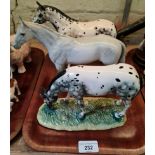 Two Royal Doulton horses and one Beswick.