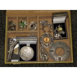 A box of vintage Scottish Celtic style jewellery.