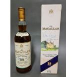 Macallan 18 year old single Highland malt Scotch whisky 75cl 43% distilled in 1972 bottle 1990,