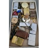 A bag of cigarette lighters and collectables including Zippos etc.