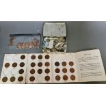A box of mainly GB coins to include a silver thaler & an 1895 crown etc.