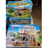 Boxed Sylvanian families toy sets; House of Brambles Department Store, Caravan & Pony and the