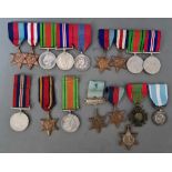 A tin of mainly WWII medals
