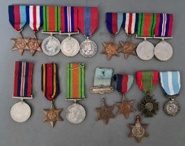 A tin of mainly WWII medals