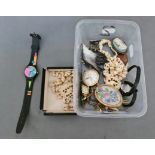A mixed lot of vintage jewellery and watches etc.