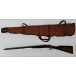 Black Sabel 12 bore side by side shotgun, 27 3/4" barrels , decorated with floral groups,