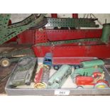 A mixed lot of toys including Meccano, Dinky Toys etc.