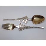 A pair of Danish silver fork and spoon, marked 'A. Michelsen Sterling Denmark', wt. 92g.
