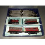 Hornby no. 101 Tank Passenger Set 0 gauge clockwork train set.