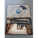 A Webley & Scott mark 1 .177 air pistol, serial no.48457, 21cm long, with original box (BUYER MUST