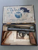 A Webley & Scott mark 1 .177 air pistol, serial no.48457, 21cm long, with original box (BUYER MUST