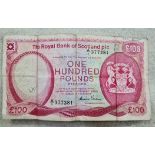 Royal Bank of Scotland £100 bank note A/I 377381