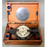 An antique compass/level, the steel dial signed J Halden & Co. Manchester, London, Newcastle,