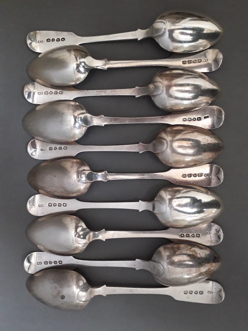 A matched set of silver spoons, mainly Elizabeth Eaton, London 1848, wt. 14.9ozt.