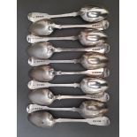 A matched set of silver spoons, mainly Elizabeth Eaton, London 1848, wt. 14.9ozt.