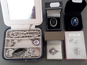 Various items of silver jewellery including rings, bracelets etc.