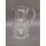 A Georgian cut glass water jug, height 22cm.