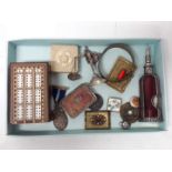 A box of assorted bric a brac and collectables.