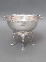 An Edwardian silver pedestal bowl with pierced rim, William Hutton & Sons Ltd, Sheffield 1906, wt.