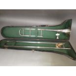 A Boosey & Co Perfecta trombone, Class A, model No 121577 with hard case.