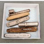 A selection of penknives, silver, etc.