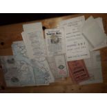 Assorted loose maps and transport ephemera.