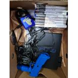 A PS2 console with 2 controllers, various PS2 games, a Sega pistol and a Nintendo GameBoy Advance SP