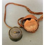 A WWI pocket sextant Troughton & Simms, leather case.
