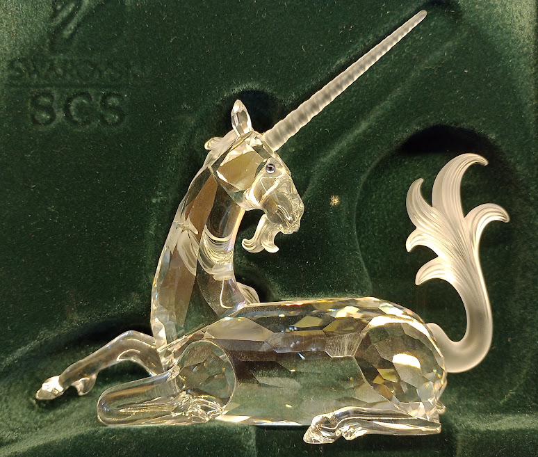A Swarovski crystal "Fabulous Creatures" The Unicorn ornament 1996, with box.
