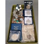A mixed lot of coins including 1817 half-crown, various commemorative crowns & coin sets etc..