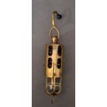 A cca 1900 Lucas industrial mining brass cased hanging flashlight lamp.