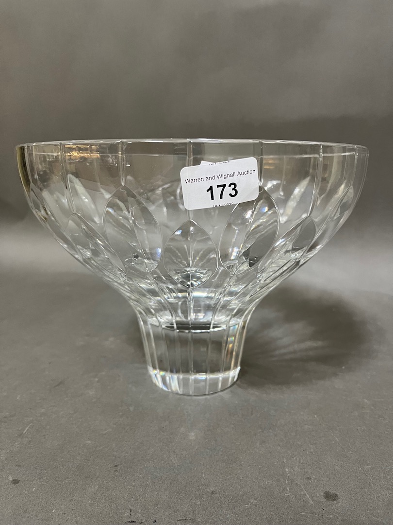 A Stuart Crystal "Prism" bowl designed by John Luxton, height 19cm.