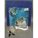 A Swarovski crystal Wonders of the Sea 'Community' ornament, with box. as found