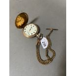 A gold plated full hunter pocket watch.