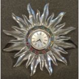 A Swarovski crystal clock ornament, with box.