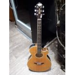 A Crafter steel strung acoustic guitar with soft case.