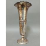 A hallmarked silver vase, Birmingham, Henry Clifford Davis, 1923, gross weight 7.8 ozt.