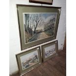 Donald Fergusson, 20th century school, three watercolours, landscape scenes, 26.5cm x 17.5cm(pair)