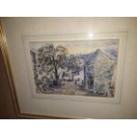 Jessica Lofthouse, 20th century, watercolour, town scene, framed and glazed.
