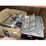 Two boxes of Cigarette Cards, Albums of Postcards and sets of Postcards
