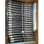 A box of aircraft related books including The Illustrated Encyclopaedia of Aircraft, 18 binders of