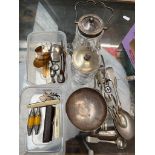Various items of metalware including silver plated items, pocket knives etc.