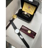 Two working gents wristwatches including a Sekonda together with two ladies watches including