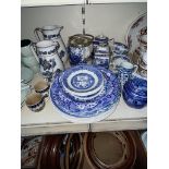 Blue & white wares etc. including Doulton, Spode and two 18th century Liverpool cups by Pennington