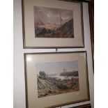 Ernest E Clarke, pair of watercolours, Lake District scenes, 'Windermere from Kelsick Scar' and '