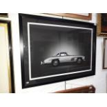 A signed Ltd edition photographic print of a Mercedes-Benz300 SL Gulwind by Paul Ward, 1/100, 74.5cm