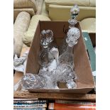 Six cut glass decanters.