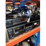 ROTEL RT850AL tuner and a Hitachi D-W800 side by side stereo cassette deck.