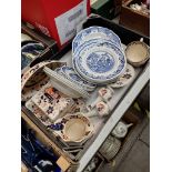 A selection of Mason's "Mandarin", "Mandalay" and "Willow" patterned ceramics to include butter